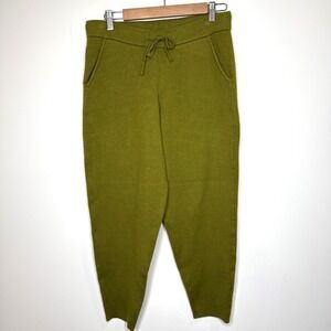 Banana‎ Republic Barrel Leg Pull On Pants Women Medium Green Knit Drawstring Jog